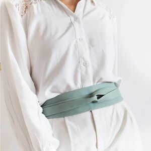 Ada leather wrap belt matcha. distressed